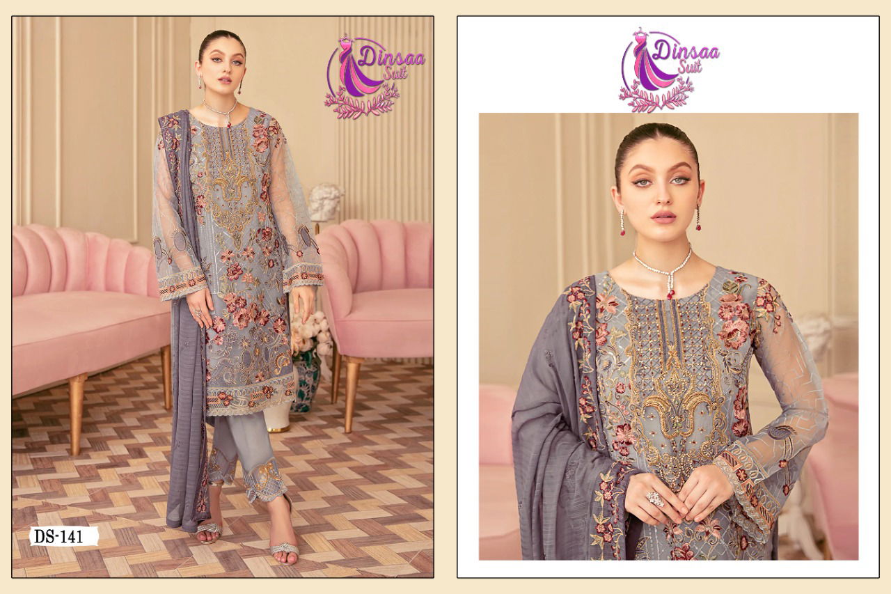 Dinsaa Ramsha 3 Heavy Georgette Embroidery Festive Wear Pakistani Salwar Kameez